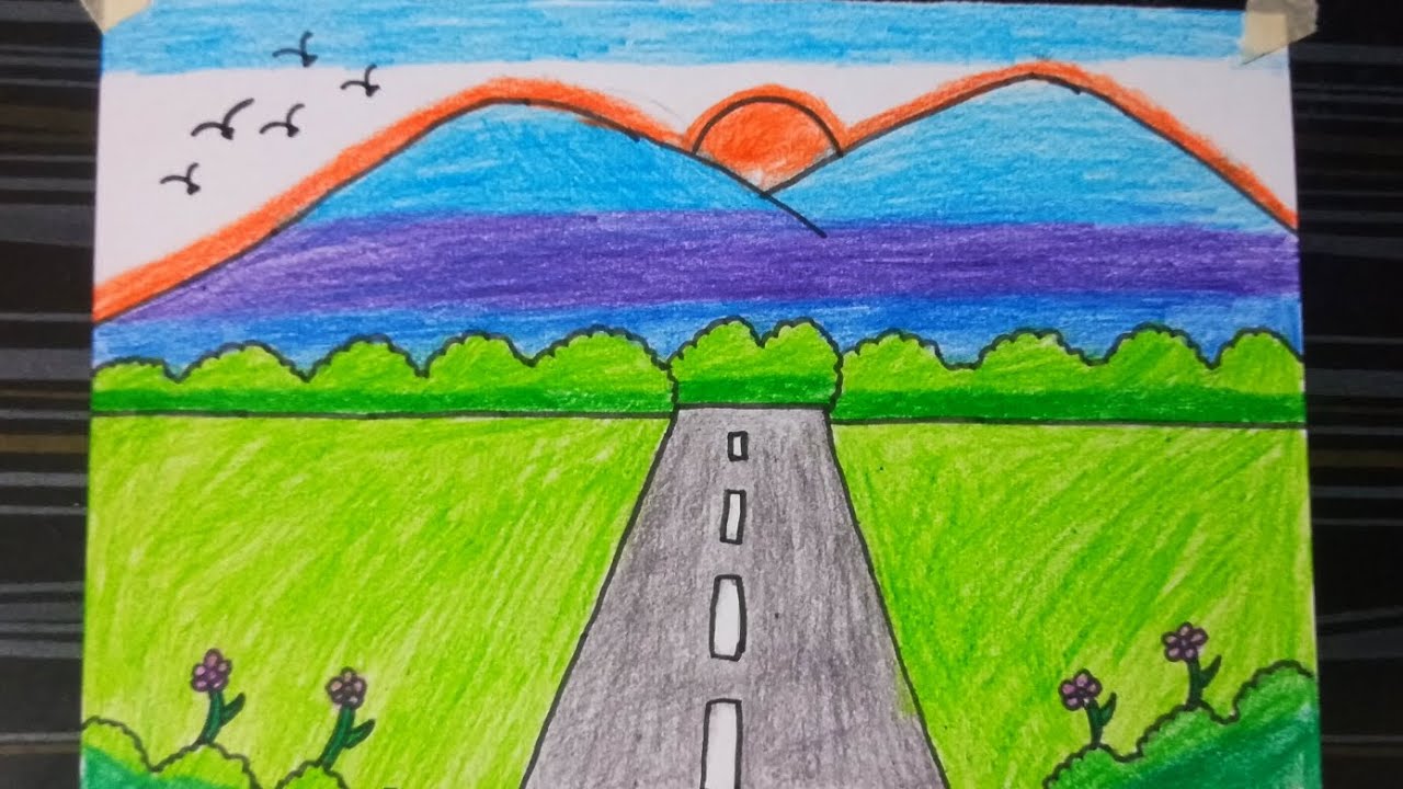 How to Easy draw 🌅 Nature #drawing #viralvideo - YouTube