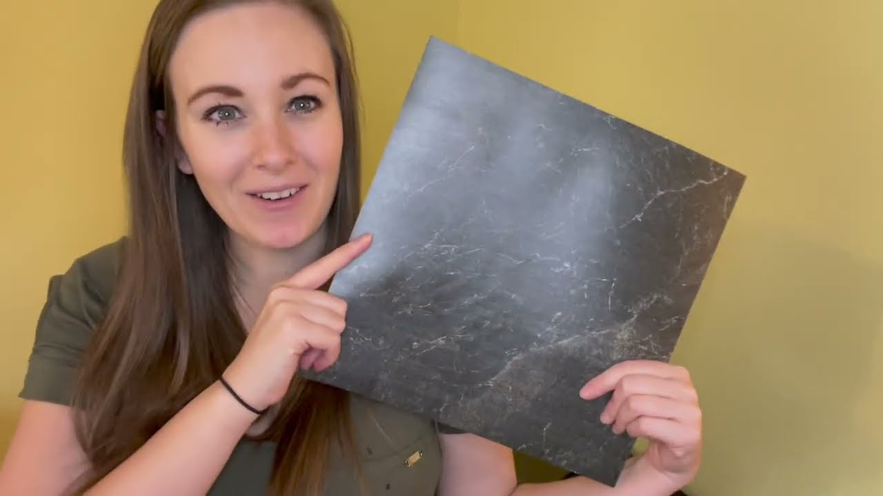 Review of Peel and Stick Floor Tile Black Marble Vinyl Floor Coverings Kitchen Bedroom Ground House