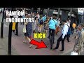 Pedestrian Kicks Red Light Jumping Cyclist!  - Random Encounters 158