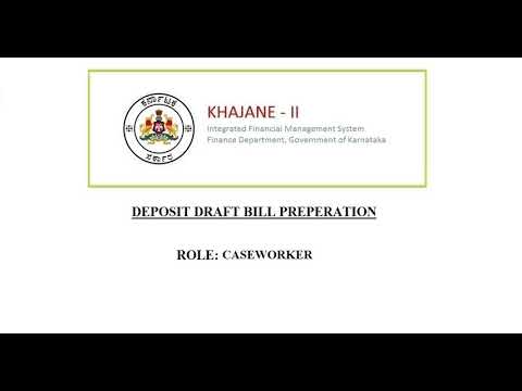 How to Create Deposit Draft Bill at caseworker Login||Khajane2