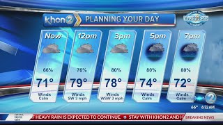 Heavy rainfall continues for portions of the state, Flash Flood Warning in effect for Kauai and the