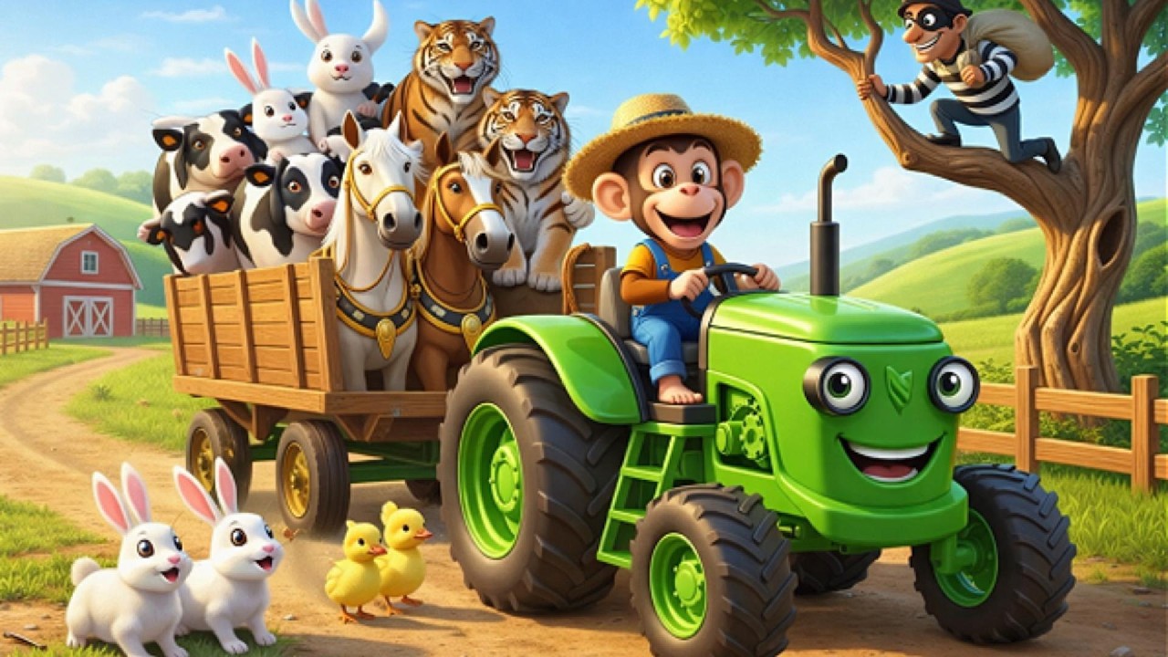 Baby Monkey Lulu’s Interesting Farm Work Days & Fun Animal Adventures | Funny Farm Cartoon