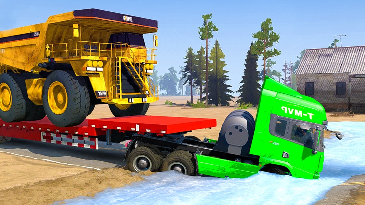 Spintires: Mudrunner | Big Truck Big Trailer Mud Wrestling Match Day66