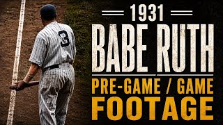 👉1931 Babe Ruth REAL Pre-Game & Game Footage vs. Red Sox ⚾️ Original Audio • AI Colorized