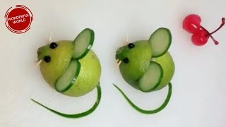 Salad Decoration Ideas | Art In Fruit & Vegetable Carving / Garnish Lessons #37 Lemon Mouse Art screenshot 2