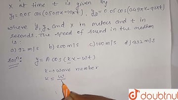 When two sound waves travel in the same direction in a medium, the displacement of a particle lo...