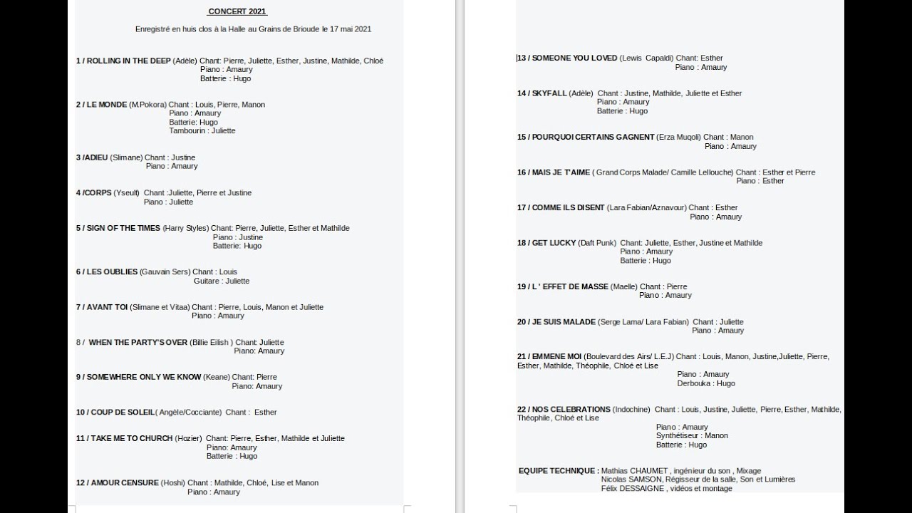 Concert option musique Lycée Saint-Julien 2021