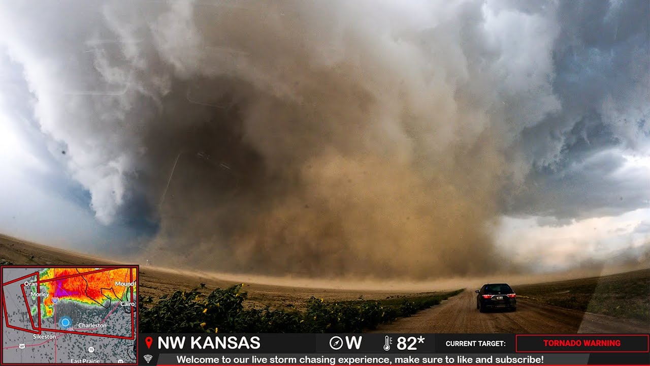 LIVE Kansas Tornado Outbreak Chase - Violent Long Track Tornadoes ...