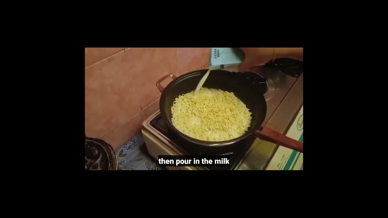 tutorial for making instant milk noodles,by linda astuti 