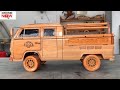 Wood carving volkswagen 1976 new 2022 by zj woodworking art