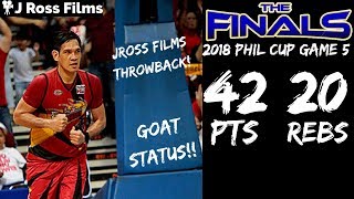 June Mar Fajardo 42 Points \/ 20 Rebs EPiC Full Highlights 2018 Phil Cup Finals G5 | GOAT STAUS!!