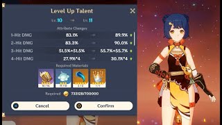 I finally MAX out my Normal Attack Talent for Xiangling in Genshin Impact 