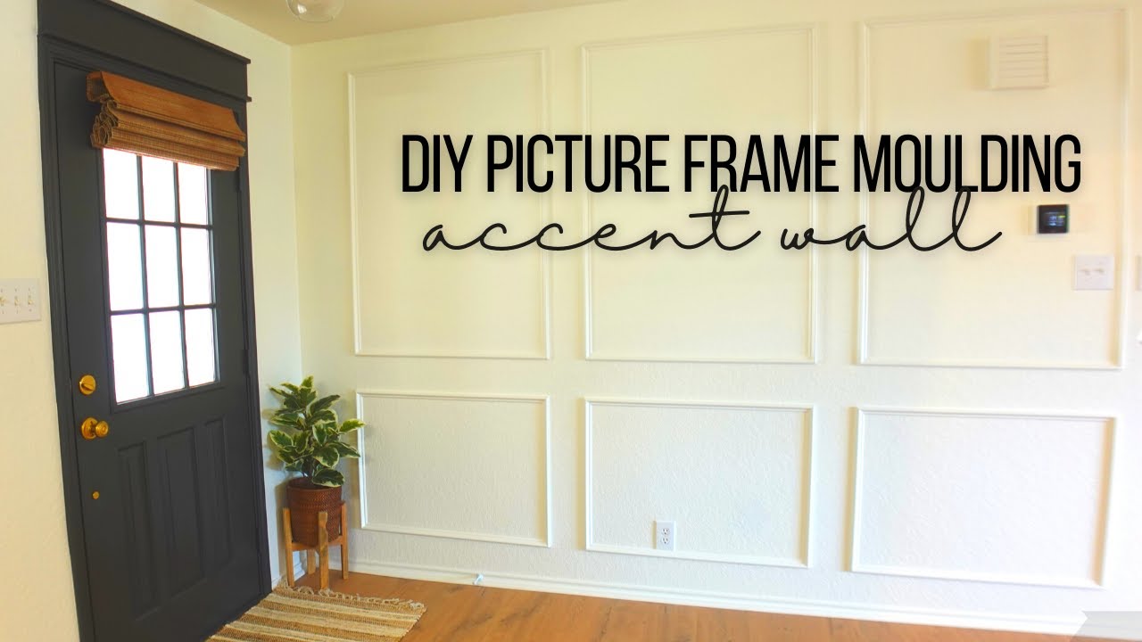 EASY DIY PICTURE FRAME MOULDING ACCENT WALL (ENTRYWAY MAKEOVER PT