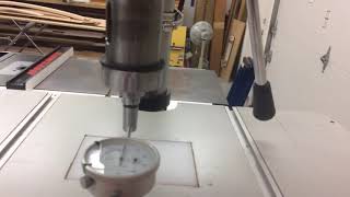 Testing runout on the Nova Viking drill press