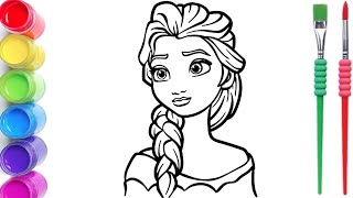 Elsa Frozen Princess Drawing for Kids ❄️ Easy Step-by-Step Drawing | Kids &amp; Toddlers ke liye