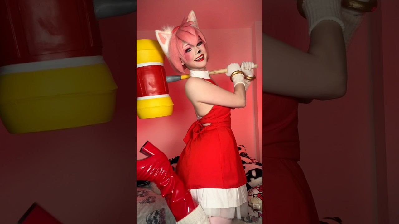 AMY MAKEUP PROCESS ~ Sonic Cosplay #sonic #sonicthehedgehog #makeuptransformation #cosplay