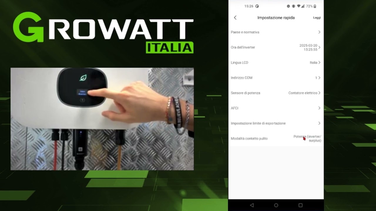 Configurazione di GROWATT ShineWiLan X2 e ShineTools per Android e iOS