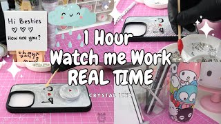 Raining ASMR 🌧️ 1 Hour Real Time Work With Me 💎✨ Crystallizing an Apple iPhone 15 Pro Case
