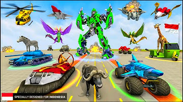 Helicopter Robot Car Tank Drone Transform Multiple Robot Games: Yellow Robot - Android iOS Gameplay