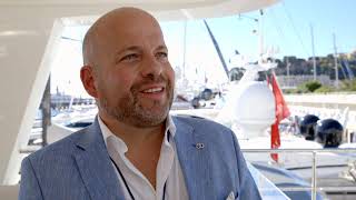 Moonen Yachts' Johan Dubbelman onboard the 36 meter Superyacht Brigadoon at the Monaco Yacht Show