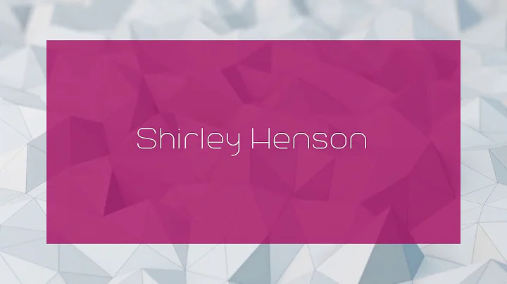 Shirley Henson - appearance