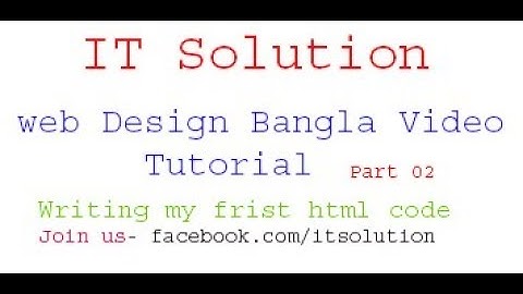 Web Design Bangla Video Tutorial part 2