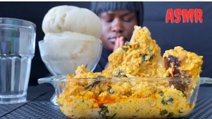 AFRICAN FOOD MUKBANG | PEANUT SOUP WITH FUFU | NIGERIAN FOOD ASMR.