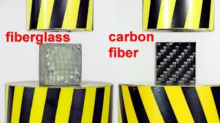 HYDRAULIC PRESS VS FIBERGLASS AND CARBON FIBER