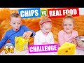 CHIPS vs REAL FOOD CHALLENGE!! ♥DeZoeteZusjes♥