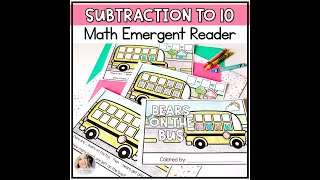 Subtraction Within 10 Beginning Reader | Counting Bears | Kindergarten