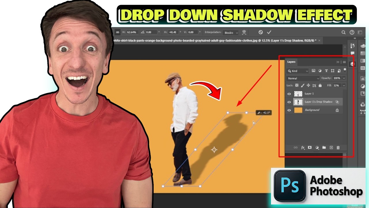 How To Make A Drop Shadow Effect In Adobe Photoshop - YouTube