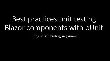 Best practices unit testing Blazor components with bUnit - Egil Hansen - NDC Oslo 2021
