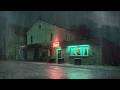 Lonely Street Bar in the Stormy Night | Relaxing Rain and Rolling Thunder for Deep Sleep