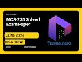 Mcs-231 Solved Question Paper (June 2024 Exam) || DalalTechnologies || WaveArt