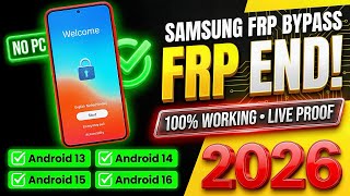 All Samsung FRP Bypass 2026 🔥 Android 11/12/13/14/15/16 | Latest Security Patch | FRP Removal 