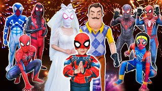 What If 6 SPIDER-MAN in 1 HOUSE ???|| KID SPIDER MAN Rescue Bride From Crazy Neighbor (Live Action)