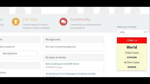 ServiceNow Service Portal Covid-19 Case Tracker widget