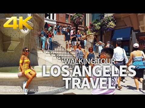 LOS ANGELES TRAVEL - USA, WALKING TOUR (3 HOURS 13 MINUTES), Best Places To Visit in LA, 4K UHD