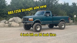 Dana 60 AXLE SWAP and lift kit on my OBS Ford