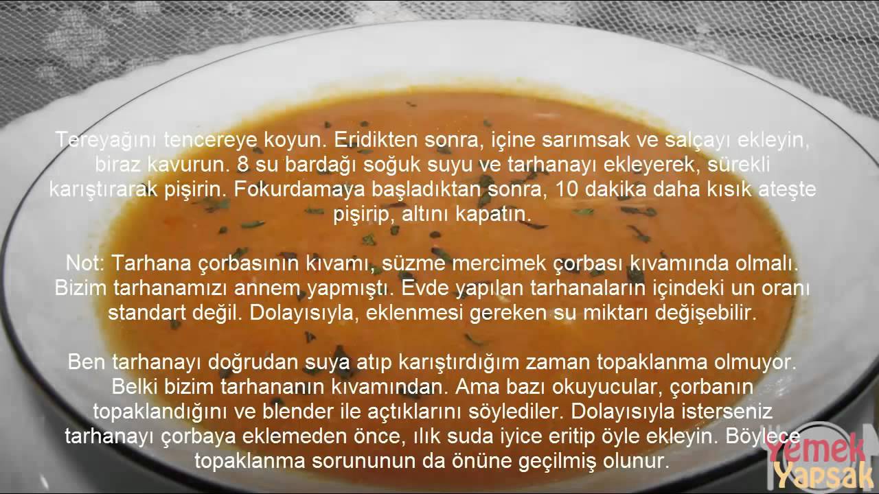 Tarhana çorbası nasıl yapılır YouTube