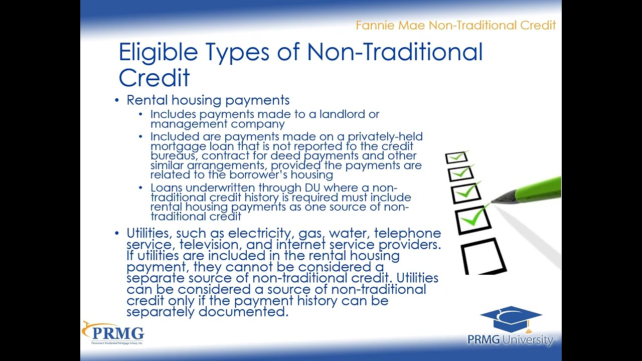 Agency Fannie Mae Non-Traditional Credit