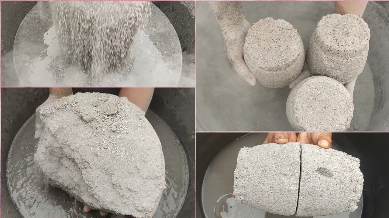 Satisfaction guaranteed Smokey sand cement dry/water crumbling Satisfying asmr | Asasmr |