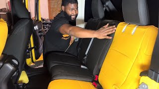 Jeep Wrangler Custom Seat Covers Install | Full Front & Back Transformation 🔥