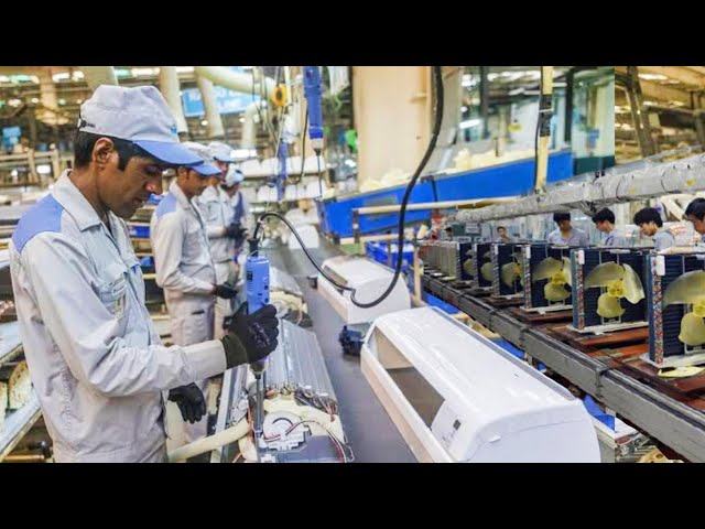 How It's Made Air Conditioner In Factories | Air Conditioner Manufacturing Process @Techmachine_ class=