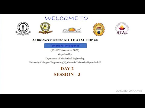 AICTE ATAL FDP ON EMOTIONAL INTELLIGENCE Day 2 Session 3 and 4