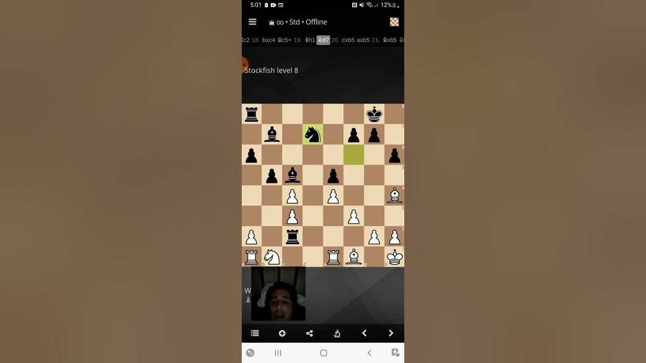 Stockfish Level 8 Computer Engine ︎ Result = Draw 1/2 1/2