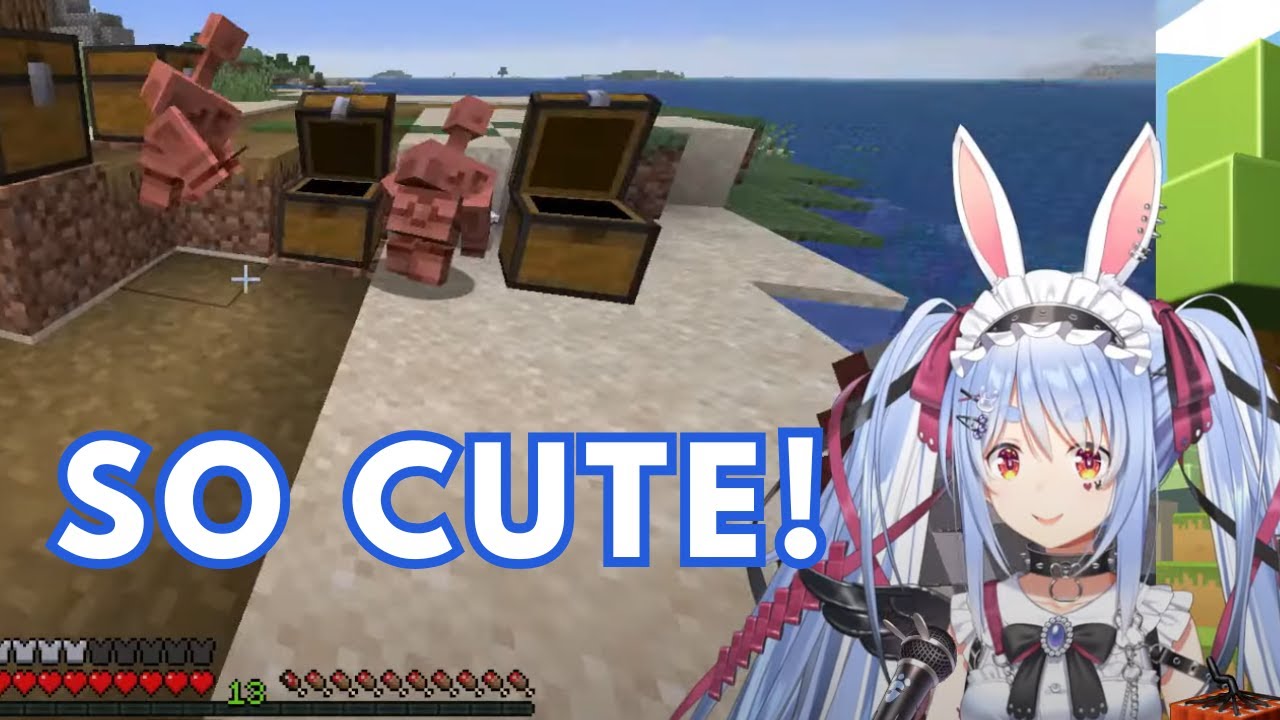 Pekora Checks Out the Latest Minecraft Update Features