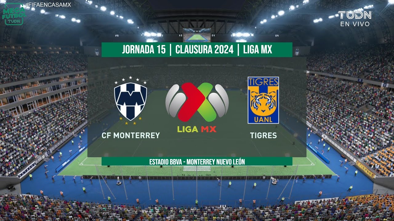Monterrey vs Tigres | Jornada 15 LIGA BBVA MX | Clausura 2024 FIFA22 ...