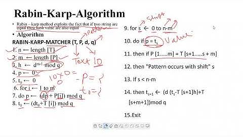 #RabinKarp #Algorithm Lecture -15 | Unit-III -Analysis of Algorithm - Sem-V | by #Aryacollege