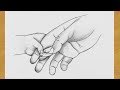 How to draw baby holding fathers hand pencil sketch gali gali art 